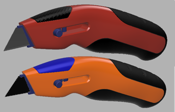 Teppichmesser, Rot zu Orange