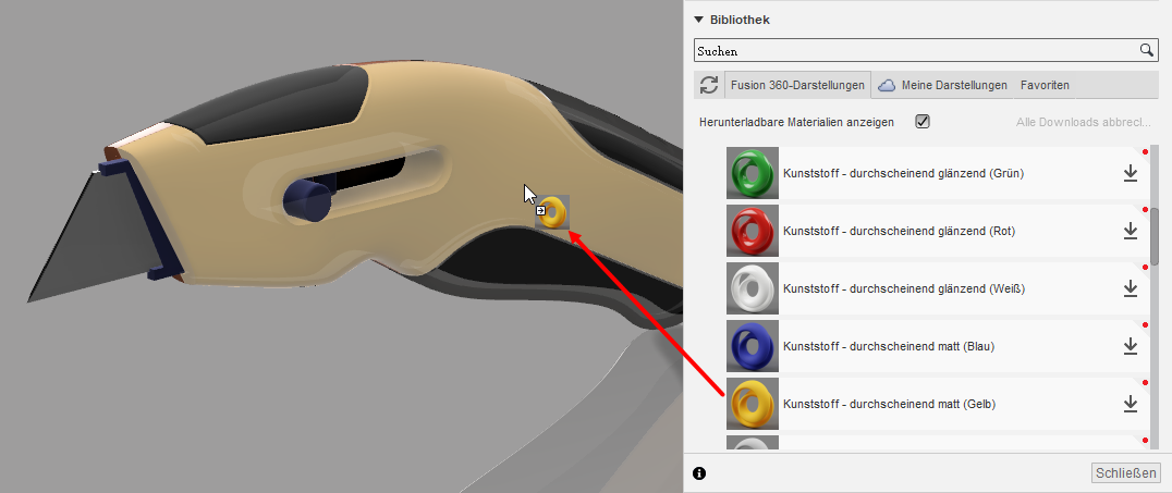Glänzend gelb wählen