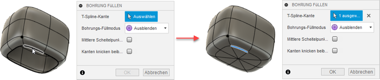 Bohrung füllen