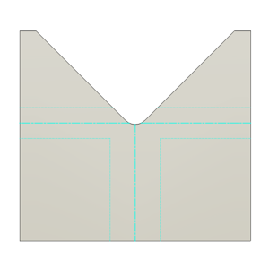 Eckenfreistellung mit 3 Biegungen - rund mit Radius