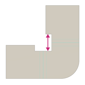 Größe der Eckenfreistellung - Quadrat