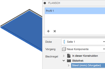 Flanschskizzenauswahl