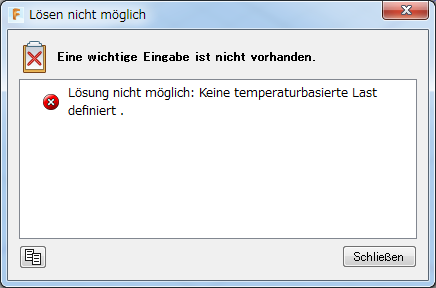 Dialogfeld Lösung nicht möglich - Keine temperaturbasierte Last definiert