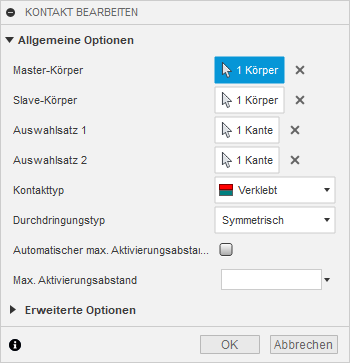 Browser - Kontakte bearbeiten