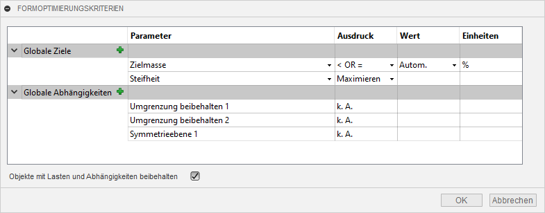Browser - Formoptimierungseinstellungen