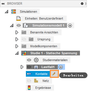Browser - Kontakte bearbeiten
