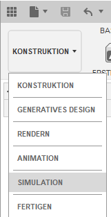 Zugriff auf den Arbeitsbereich Simulation