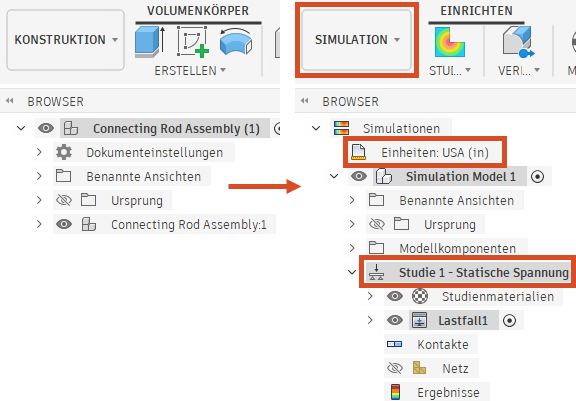 Einrichtung der statischen Spannungsanalyse