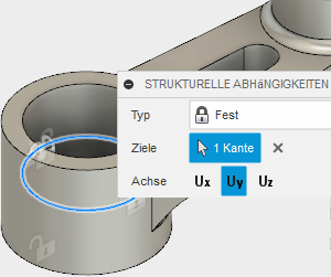 Stange für Y abhängig machen