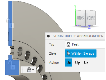 Abhängigkeit Ux