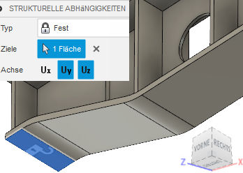 Abhängigkeit Uy Uz