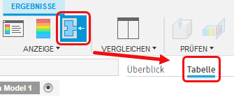 Protokolltabellenansicht