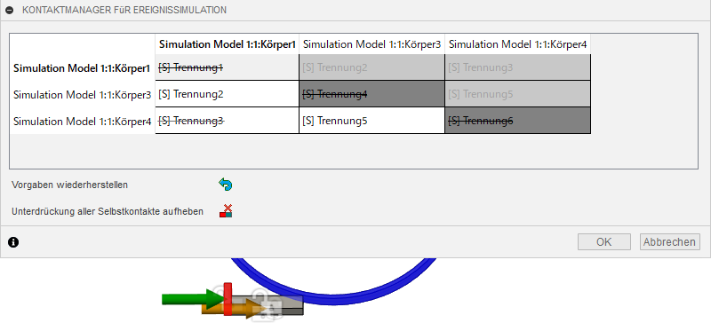 Dialogfeld Kontakte