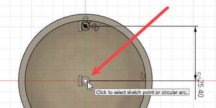Mittelpunkt für Anordnung auswählen