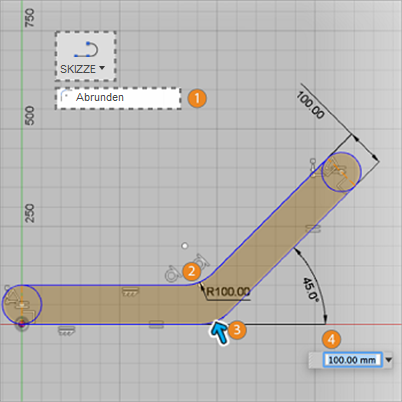 Abrundung skizzieren