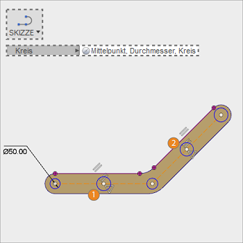 Fünf Kreise erstellen