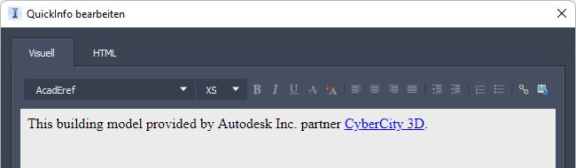 QuickInfo bearbeiten
