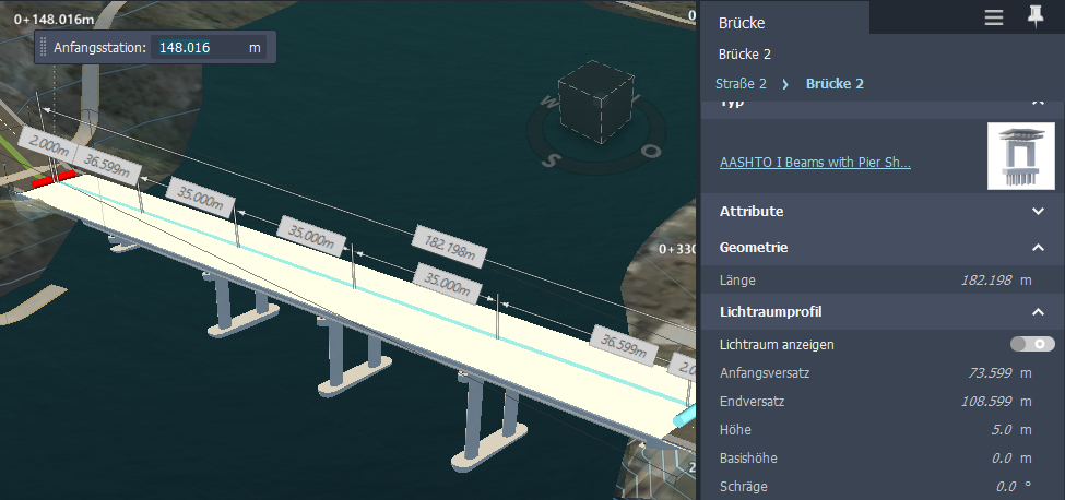 Anfangsstation der Brücke auswählen