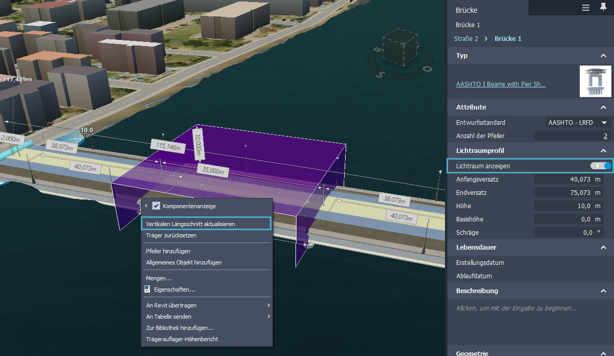 Vertikalen Längsschnitt aktualisieren