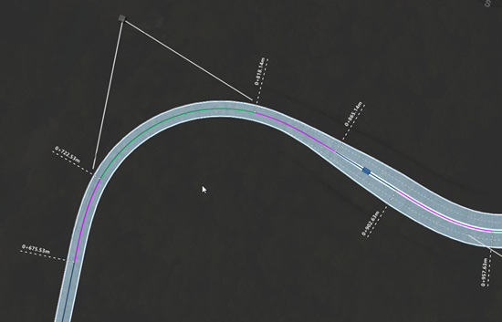 Straßenbeschriftungen - Draufsicht