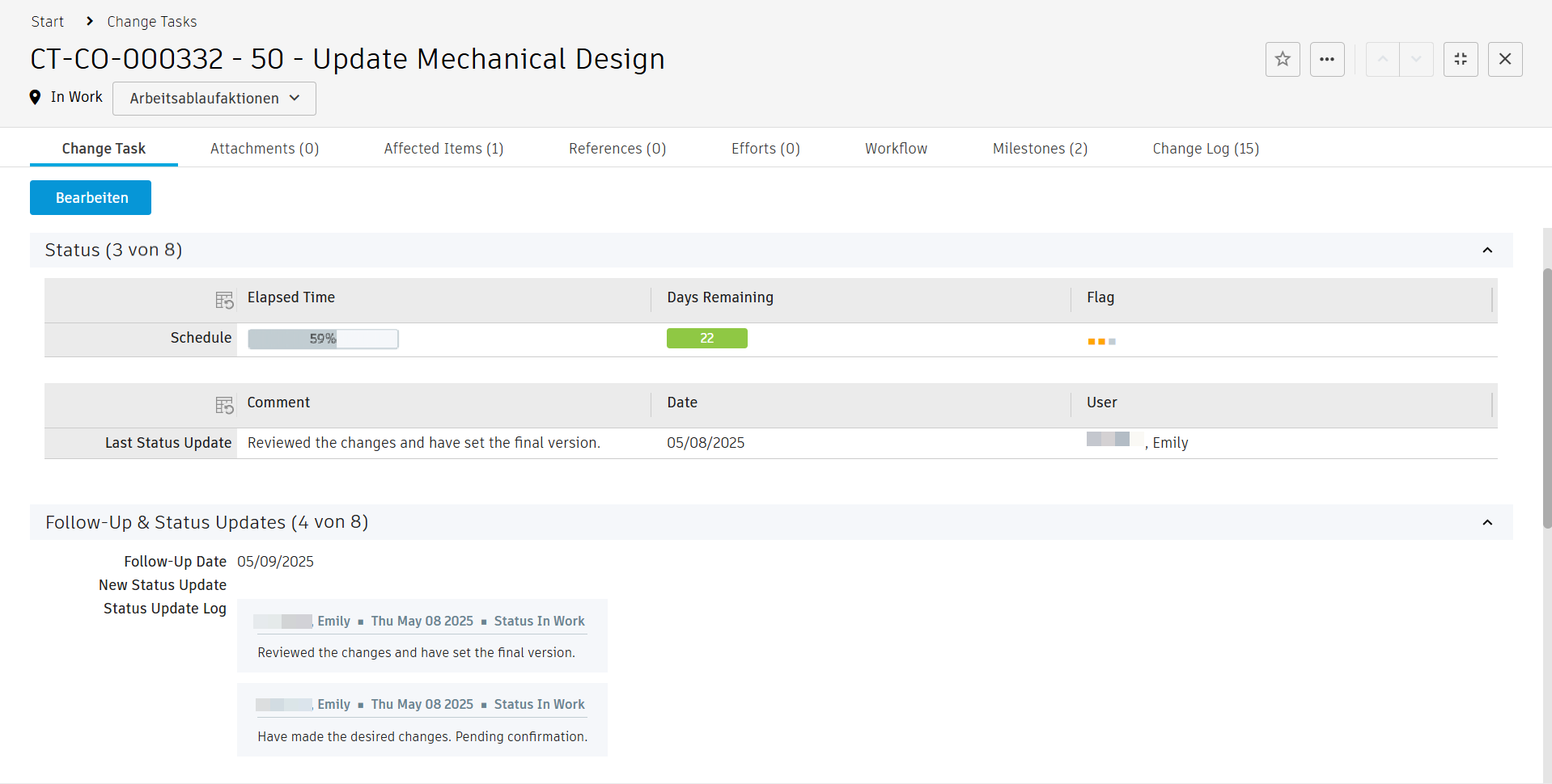 Registerkarte Aufgaben
