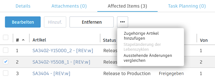 Hinzufügen zugehöriger Artikel