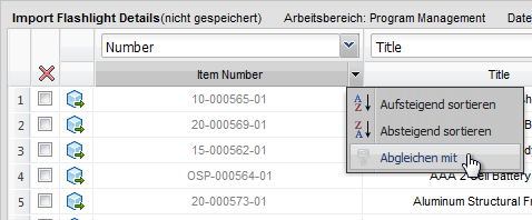 Importieren - Abgleichen mit