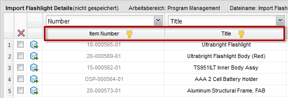 Importieren - Schlüssel anzeigen