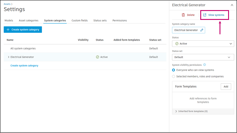 View systems in a category