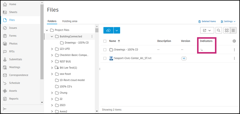 View Synced Items in the Files and Sheets Tool