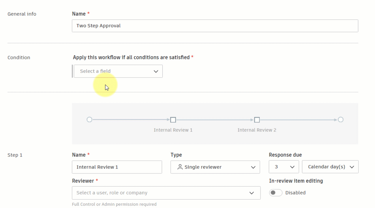 Example of approval conditions
