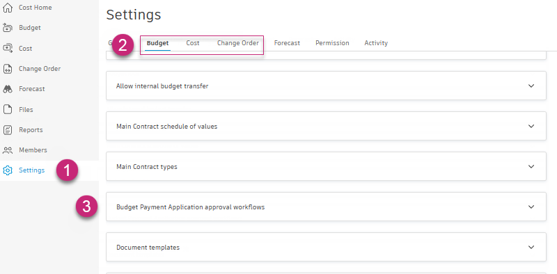 Settings for approval workflows