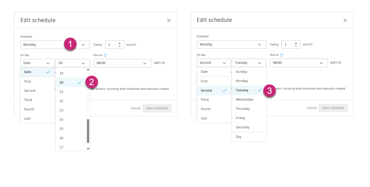 Budget snapshot setting