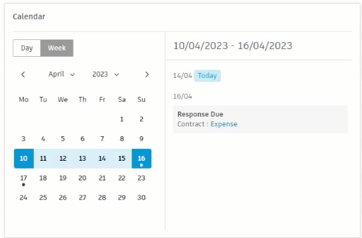Calendar Functionalities