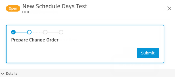 Workflow actions in change orders