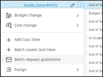 Batch request quotations option