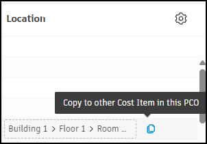 Copy cost item location