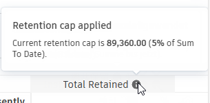 Cost retention cap applied