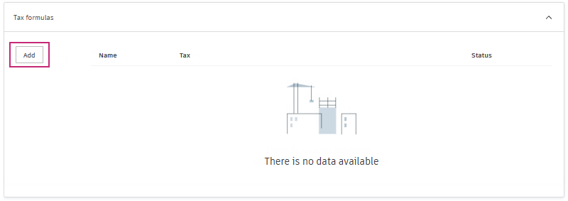 Cost settings tax formulas