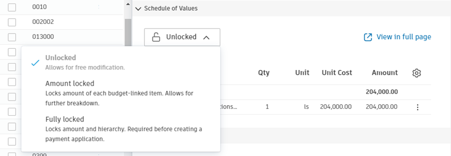 Lock SOV example