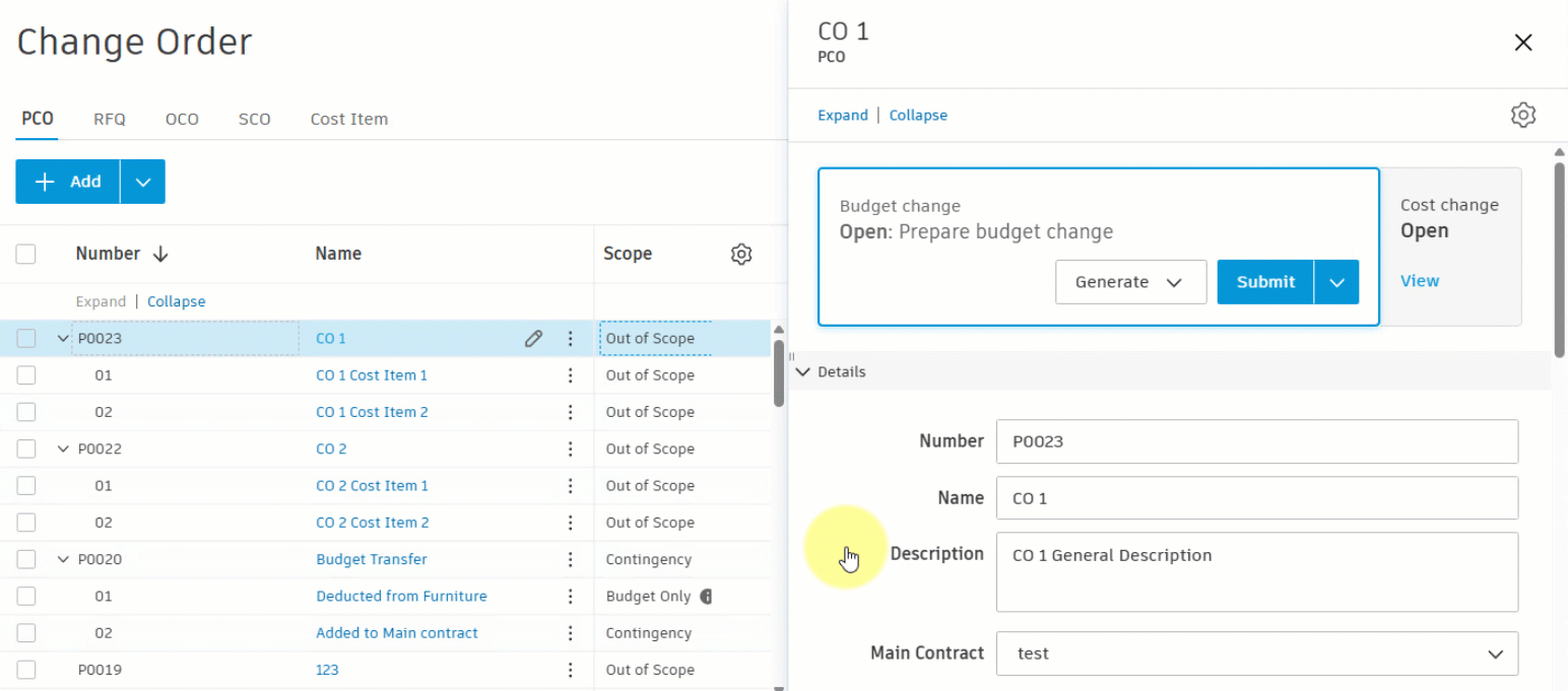 Multiple PCOs to OCO