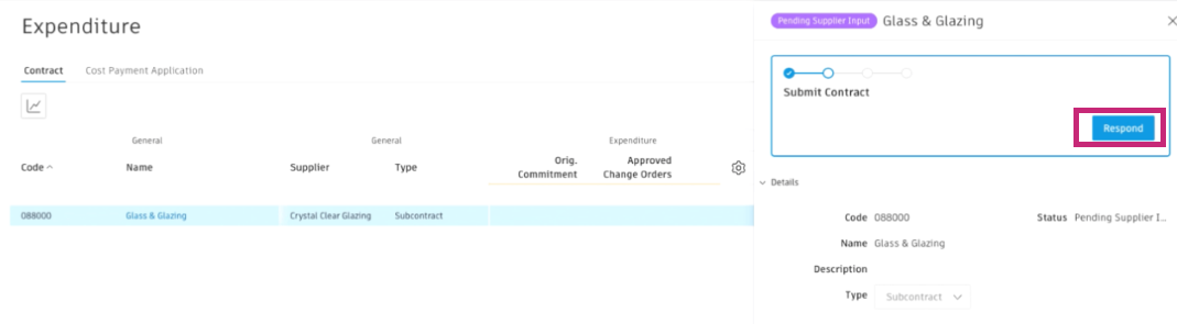 Supplier respond button