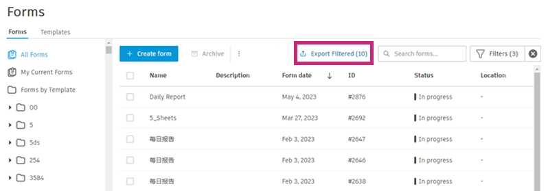 Export Forms