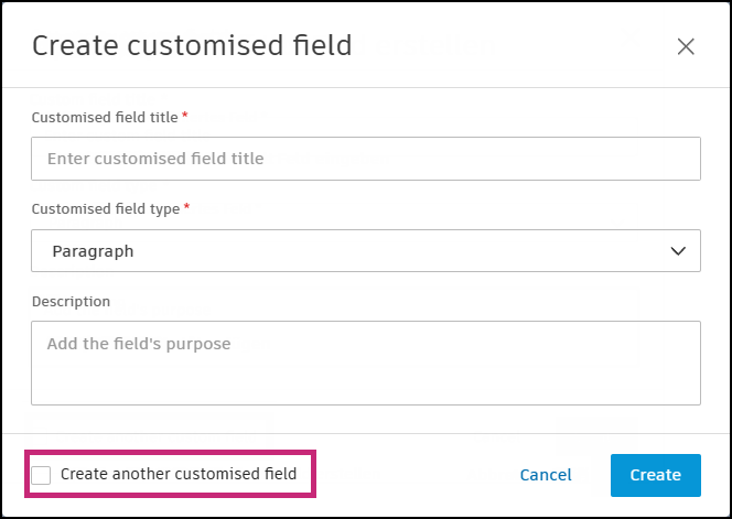 Create another custom field