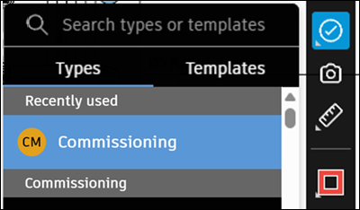Issues markup tool in toolbar