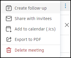 Create follow-up meeting interface