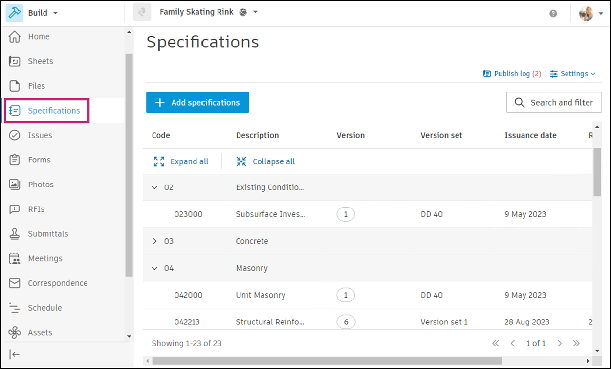 Access Specs Tool