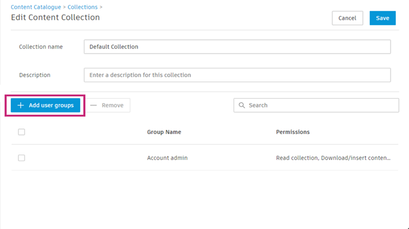 Add user groups button