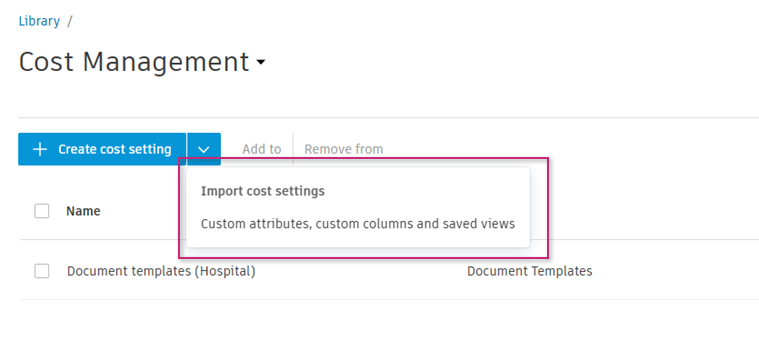 Import Cost Settings