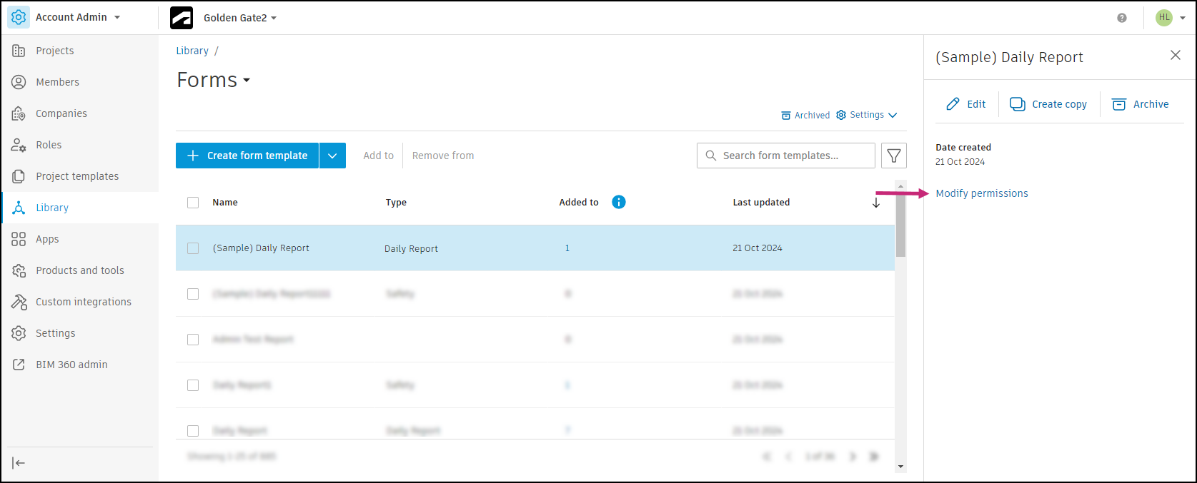 Modify permissions